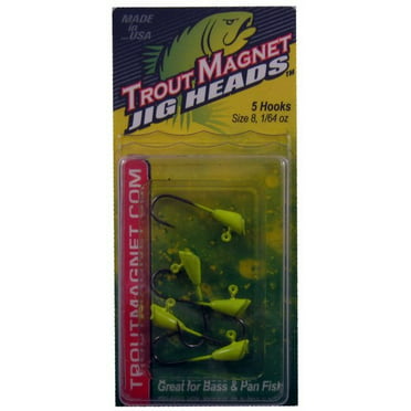 3 Packs Trout Magnet nickel jig heads five hooks each pack size 8 1/64 oz 